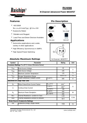 RU4099S Datasheet PDF Ruichips Semiconductor Co., Ltd
