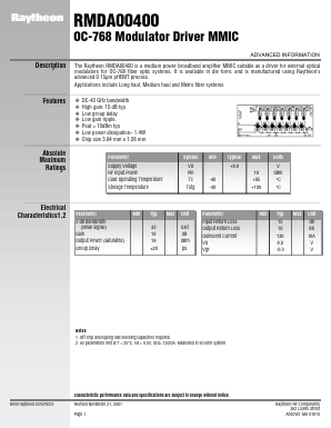 RMDA00400 Datasheet PDF Raytheon Company