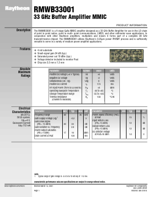 RMWB33001 Datasheet PDF Raytheon Company