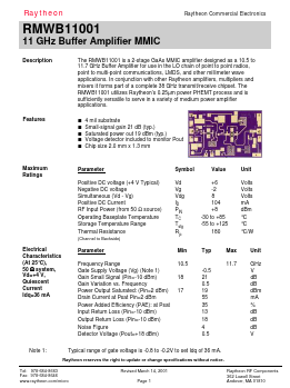 RMWB11001 Datasheet PDF Raytheon Company