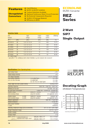 REZ-053.3SP Datasheet PDF RECOM Electronic GmbH