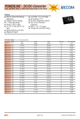 RP05-2412SFH Datasheet PDF RECOM Electronic GmbH