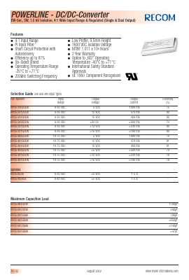 RP05-4805DEW Datasheet PDF RECOM Electronic GmbH