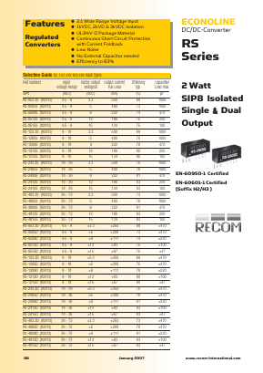 RS-2412SH3 Datasheet PDF RECOM Electronic GmbH