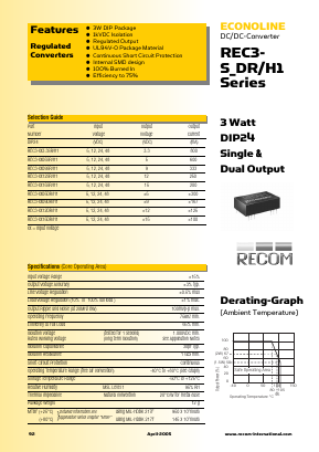 REC3-053.3SR/H1 Datasheet PDF RECOM Electronic GmbH