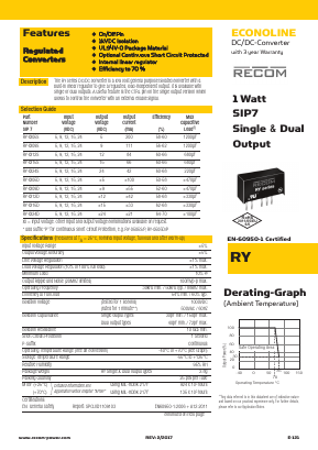 RY-0515D_17 Datasheet PDF RECOM Electronic GmbH