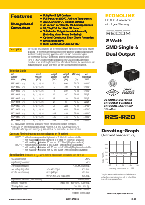 R2S-123.3 Datasheet PDF RECOM Electronic GmbH