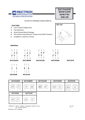 BAT54ADW Datasheet PDF Rectron Semiconductor