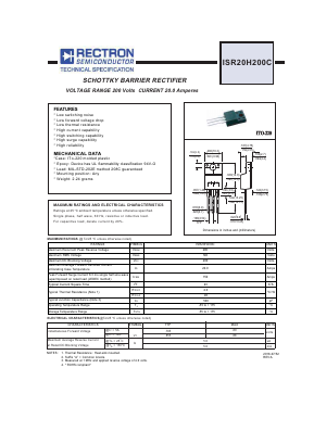 ISR20H200C Datasheet PDF Rectron Semiconductor