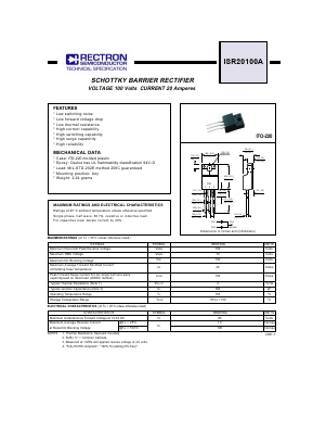 ISR20100A Datasheet PDF Rectron Semiconductor