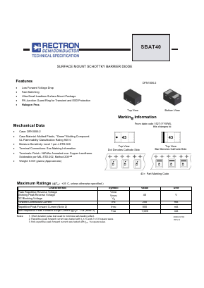 SBAT40 Datasheet PDF Rectron Semiconductor