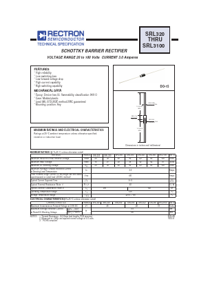 SRL330 Datasheet PDF Rectron Semiconductor