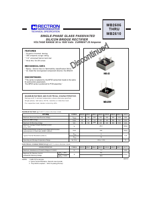MB2505 Datasheet PDF Rectron Semiconductor