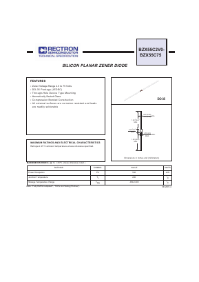 BZX55C10 Datasheet PDF Rectron Semiconductor