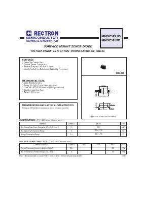 MMSZ5221B Datasheet PDF Rectron Semiconductor
