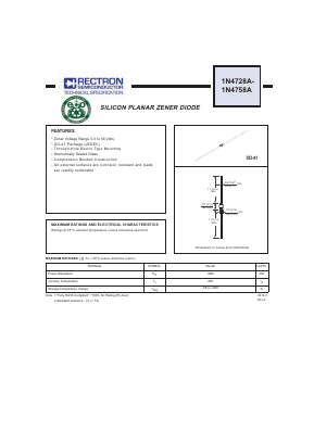 1N4728A Datasheet PDF Rectron Semiconductor