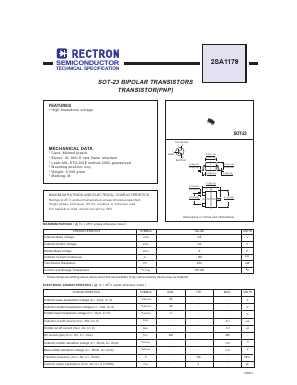 2SA1179 Datasheet PDF Rectron Semiconductor