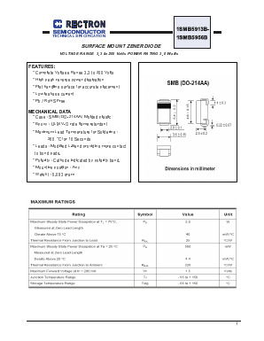 1SMB5945B Datasheet PDF Rectron Semiconductor