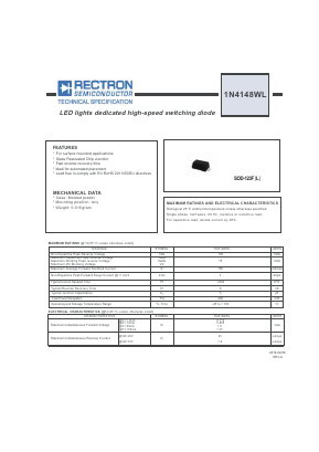 1N4148WL Datasheet PDF Rectron Semiconductor