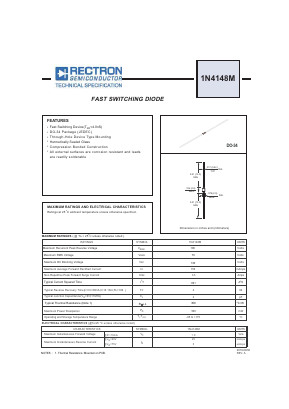 1N4148M Datasheet PDF Rectron Semiconductor