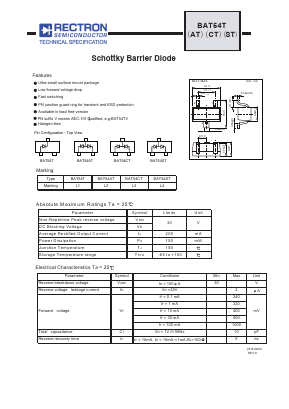 BAT54AT Datasheet PDF Rectron Semiconductor