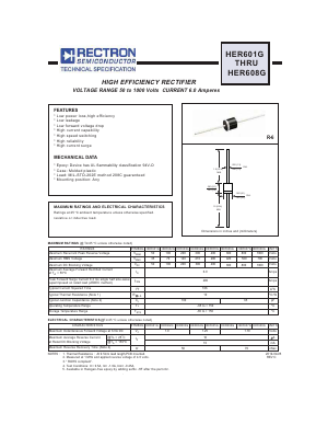 HER608G Datasheet PDF Rectron Semiconductor
