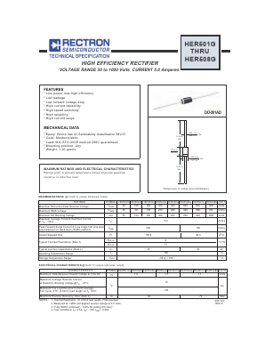 HER502G Datasheet PDF Rectron Semiconductor