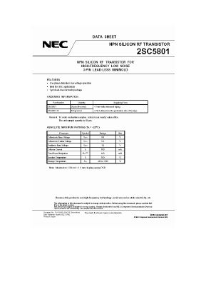 C5801 Datasheet PDF Renesas Electronics