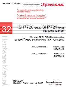 SH7720 Datasheet PDF Renesas Electronics