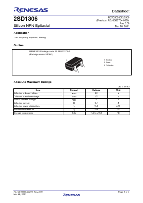 2SD1306NETL-H Datasheet PDF Renesas Electronics