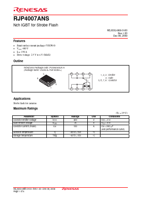 RJP4007ANS Datasheet PDF Renesas Electronics