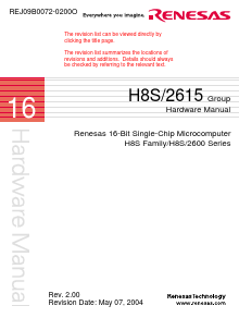 H8S/2615 Datasheet PDF Renesas Electronics