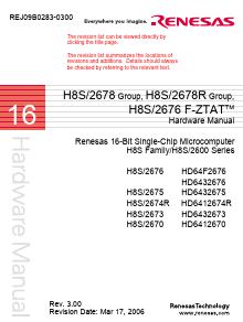 H8S2678 Datasheet PDF Renesas Electronics