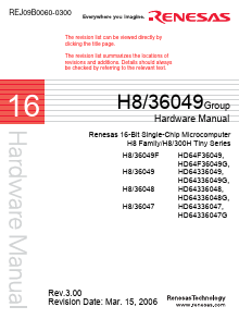 HD64F36049 Datasheet PDF Renesas Electronics