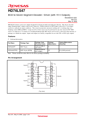 HD74LS47FPEL Datasheet PDF Renesas Electronics