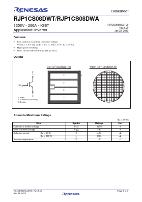 RJP1CS08DWT-80-X0 Datasheet PDF Renesas Electronics