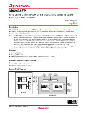 M62436FP Datasheet PDF Renesas Electronics