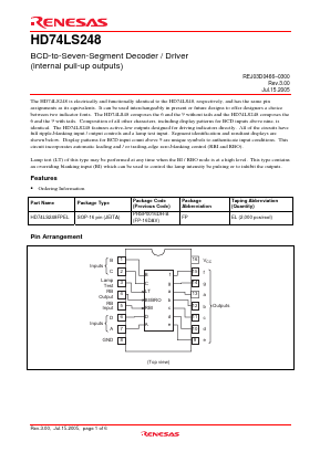 HD74LS248 Datasheet PDF Renesas Electronics