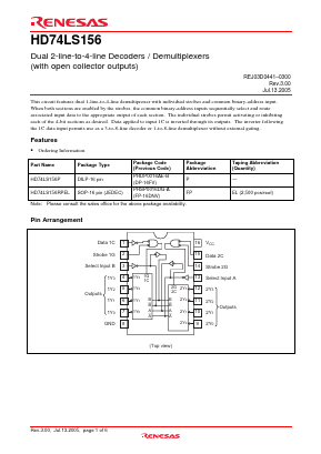 HD74LS156RPEL Datasheet PDF Renesas Electronics
