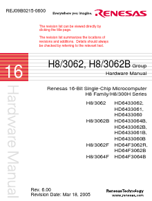 HD6433060BTE Datasheet PDF Renesas Electronics