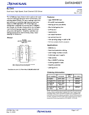 EL7243 Datasheet PDF Renesas Electronics