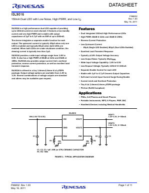 ISL9016 Datasheet PDF Renesas Electronics