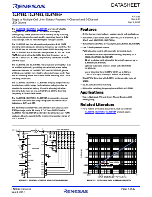 ISL97694AIRTZ-T Datasheet PDF Renesas Electronics