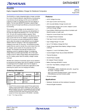 ISL6253HAZ-T Datasheet PDF Renesas Electronics