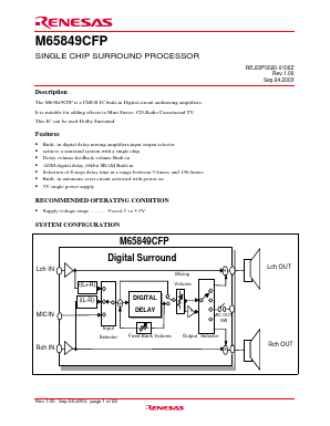 M65849CFP Datasheet PDF Renesas Electronics