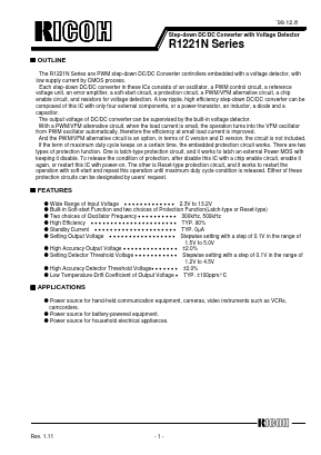 R1221N Datasheet PDF RICOH Co.,Ltd.