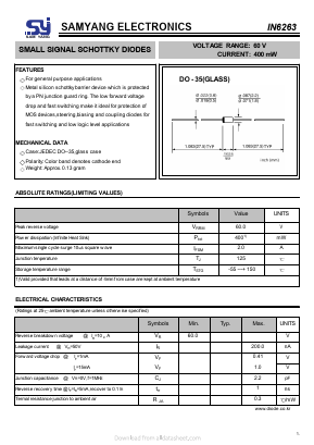 1N6263 Datasheet PDF SAMYANG ELECTRONICS CO.,LTD.
