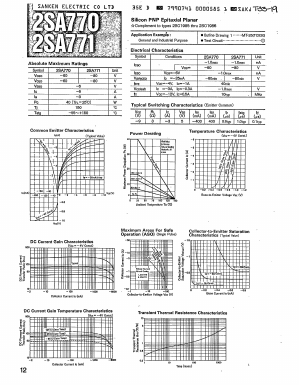 2SA771 Datasheet PDF Sanken Electric co.,ltd.