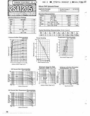 2SA1205 Datasheet PDF Sanken Electric co.,ltd.