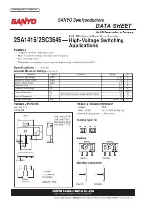 A1416 Datasheet PDF SANYO -> Panasonic